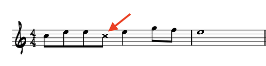 Ghost Note with X notehead