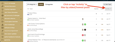 Click or Tap "Activity"