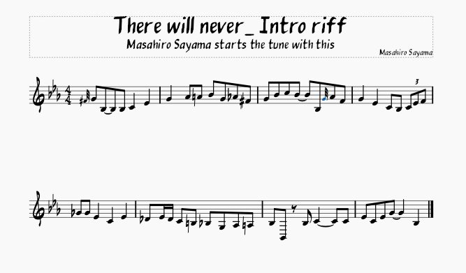 There will never_ Intro riff_